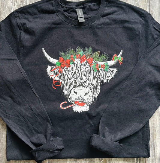 Christmas Cow long-sleeve tshirt