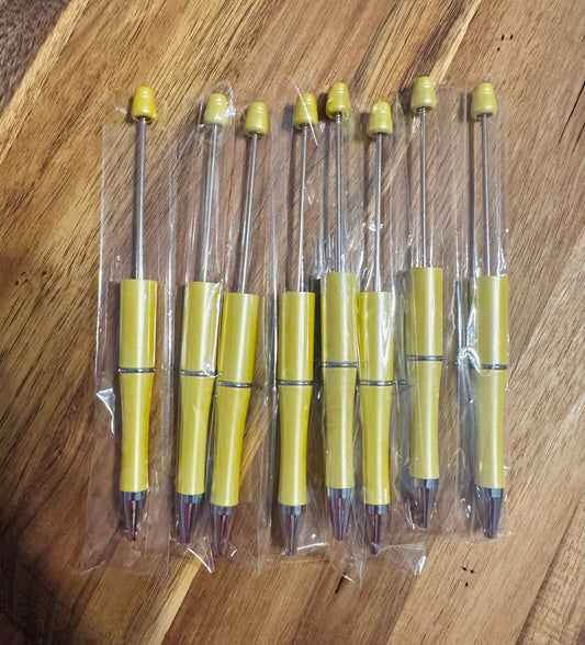 Pearl yellow plastic pens (wholesale)