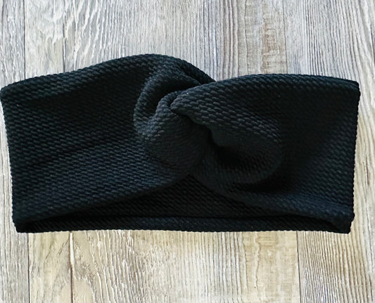 Solid black headband