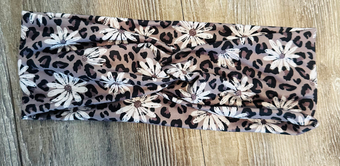 Cheetah floral headband