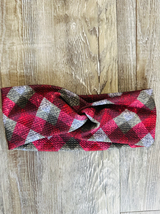 Christmas plaid headband