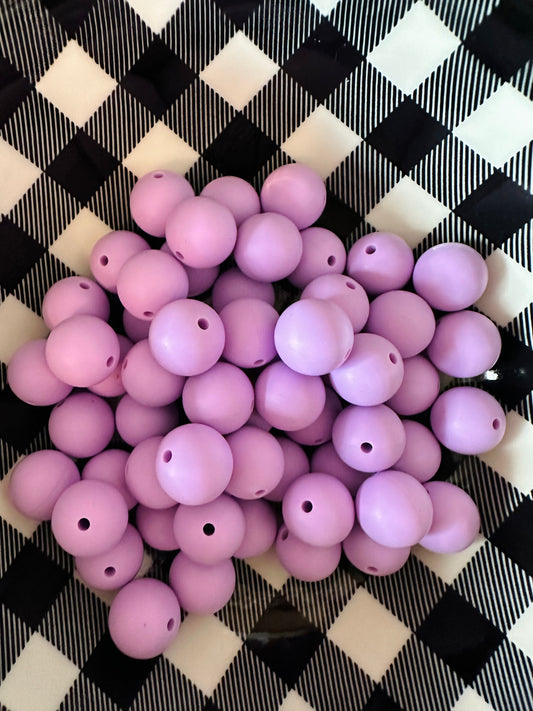 15mm Lavender silicone beads (wholesale) pack of 10