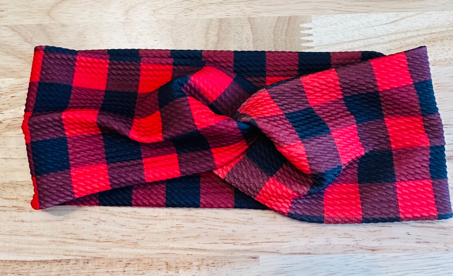 Red plaid headband