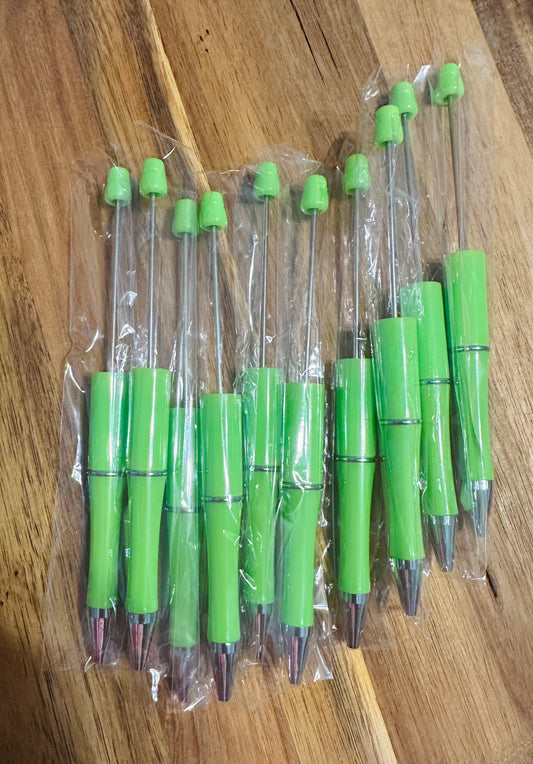 Lime green plastic pens (wholesale)