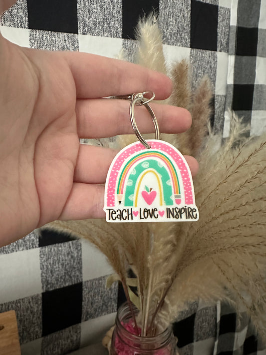 Teach love inspire keychain