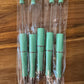 Light teal beadable pens plastic (wholesale)