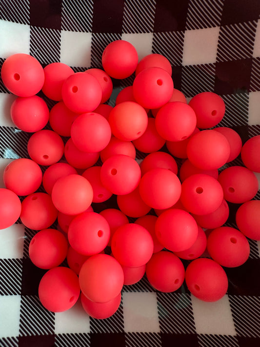 15mm FUSHIA PINK silicone beads (wholesale) PACK OF 10