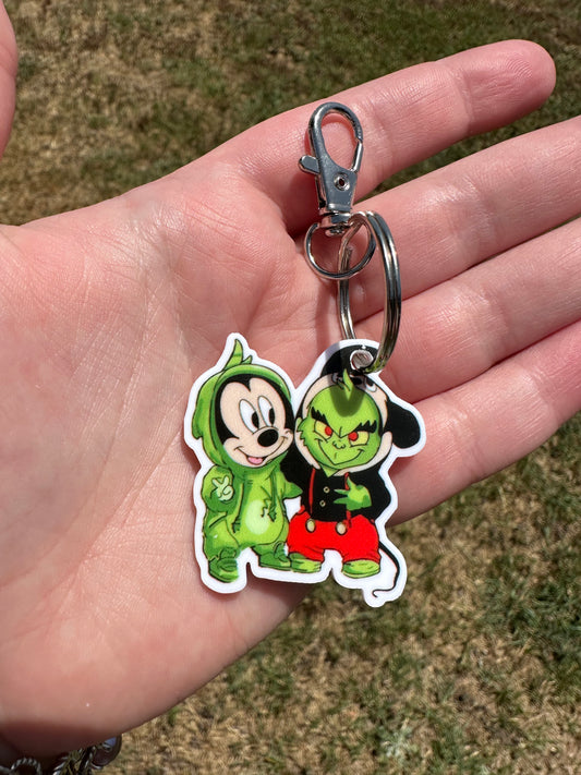 Mouse and Grumpy Guy Keychain